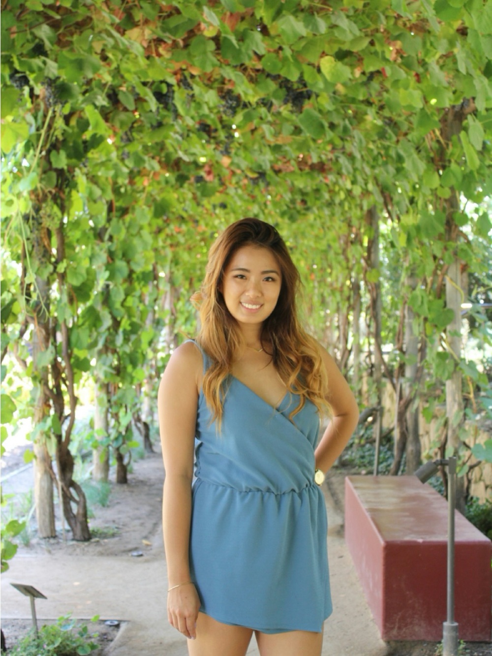 Kimchi Blue Dusty Blue Wrap-Front Mini Romper Skort